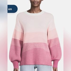 Time and Tru Pink Gradient Sweater Medium